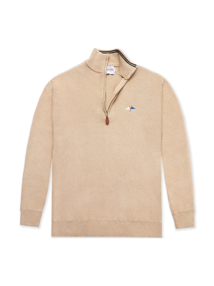 Knit 1/4 Zip Beige