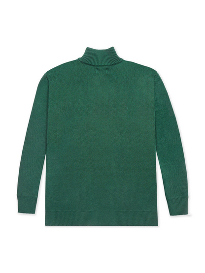 Knit 1/4 Zip Green