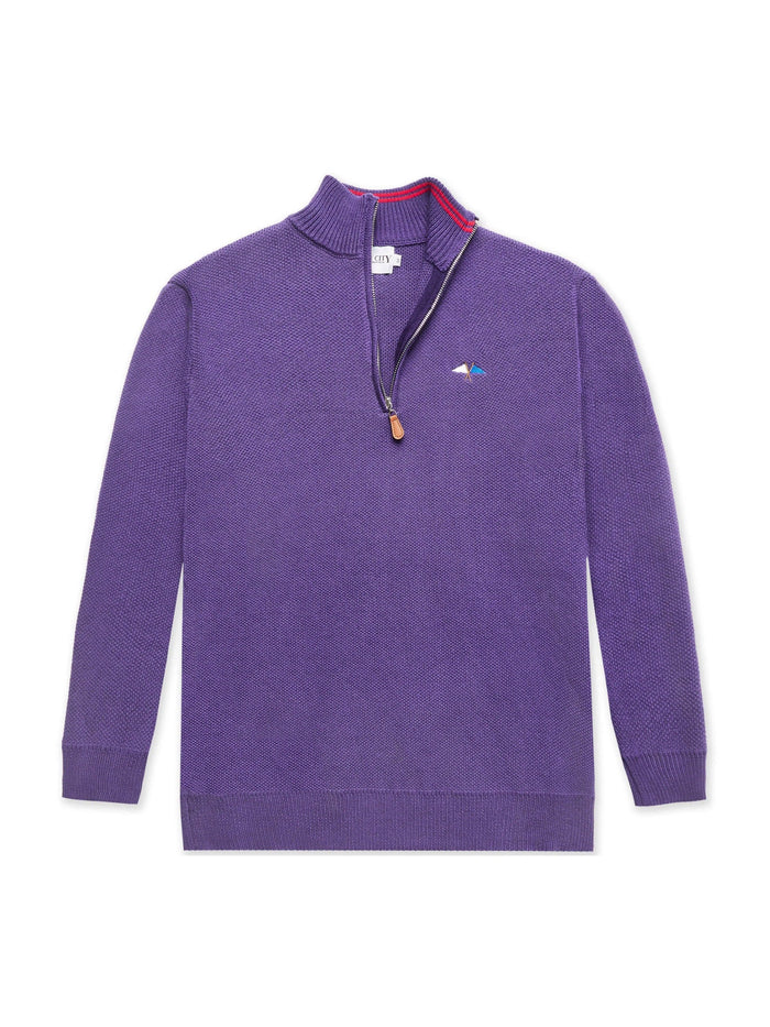 Knit 1/4 Zip Purple